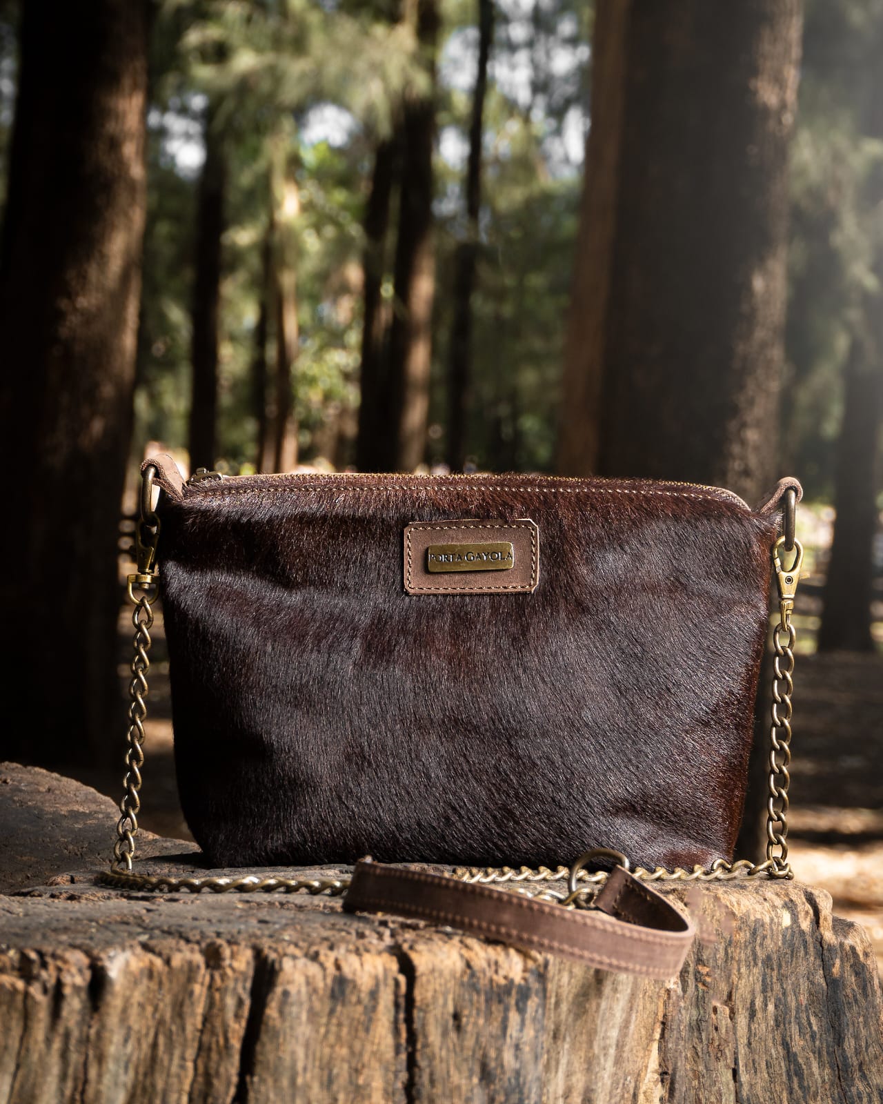 Bolso Crossbody Weekend Piel. Chocolate Hair