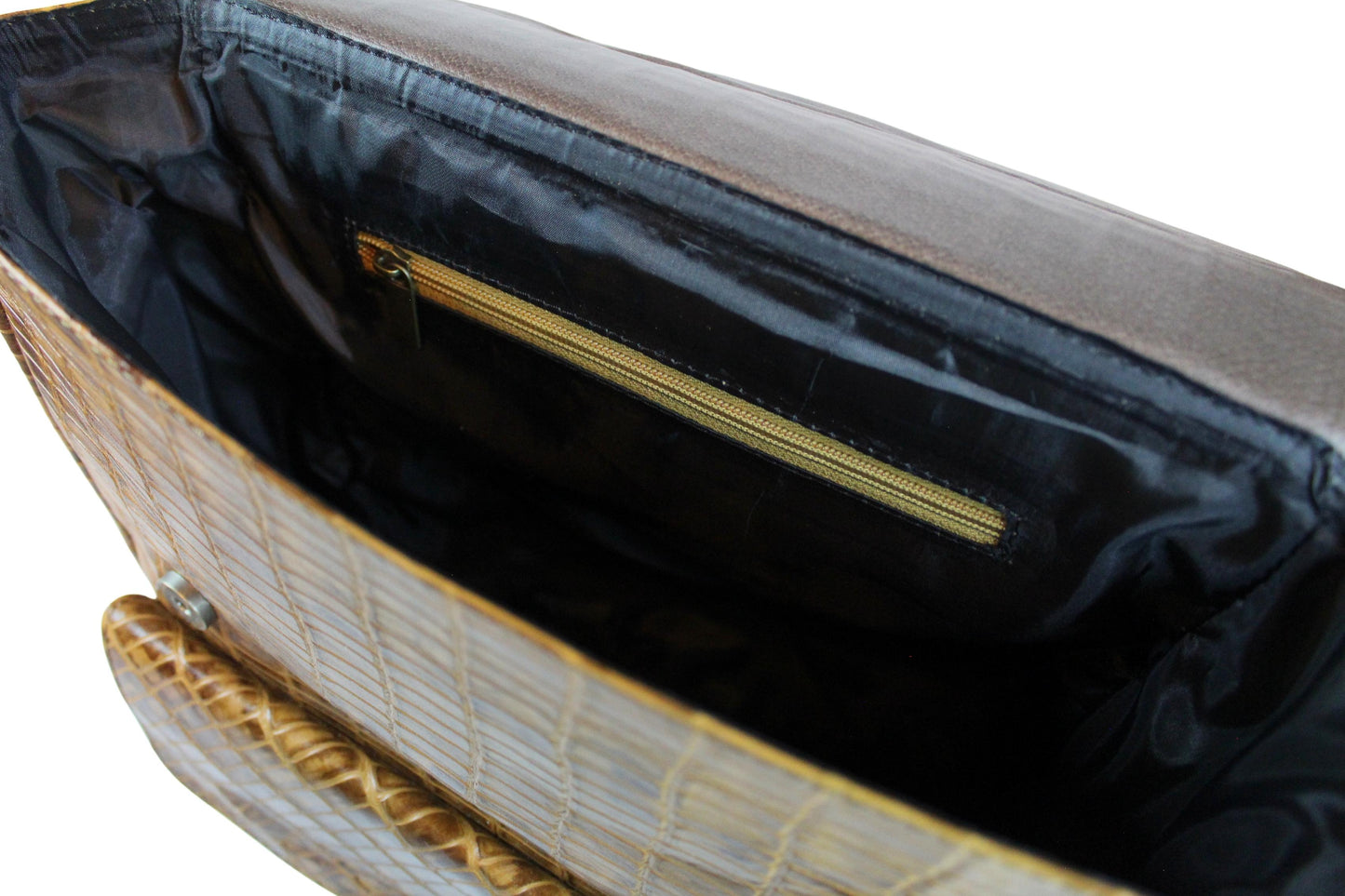 Backpack Vintage. Piel Grabada Croco